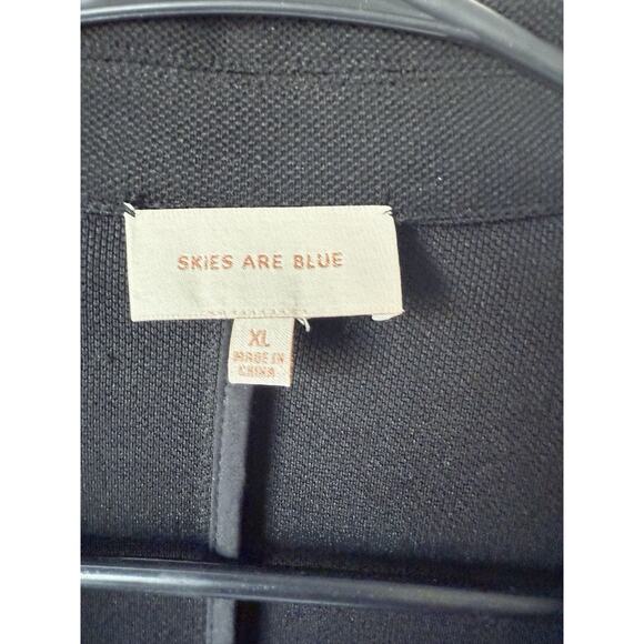 Skies Are Blue Asa Knit Blazer Womens XL Black Pockets Open Front Stretch - Picture 3 of 7